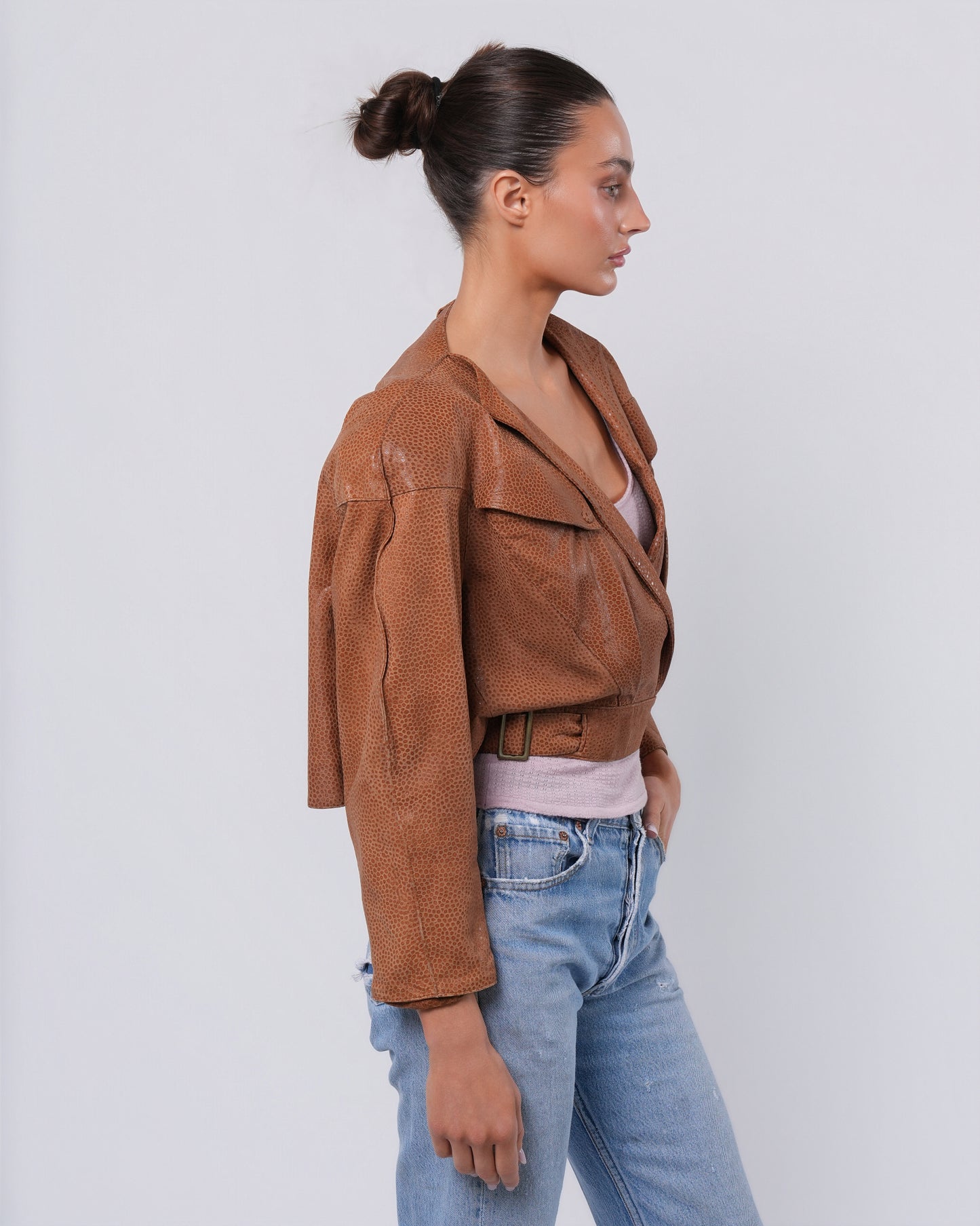 Embossed Leather Jacket