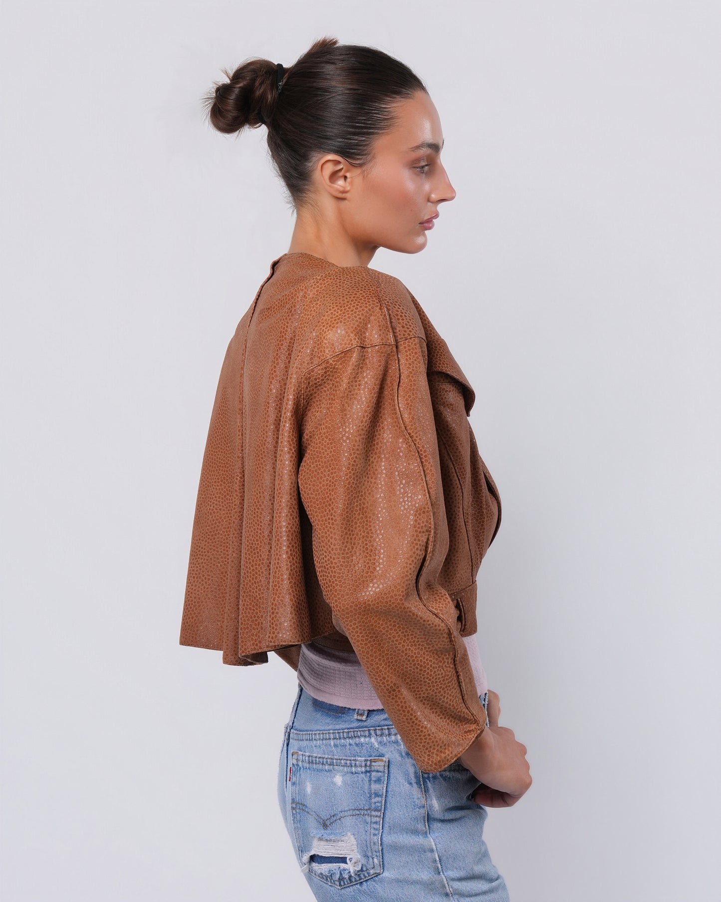 Embossed Leather Jacket