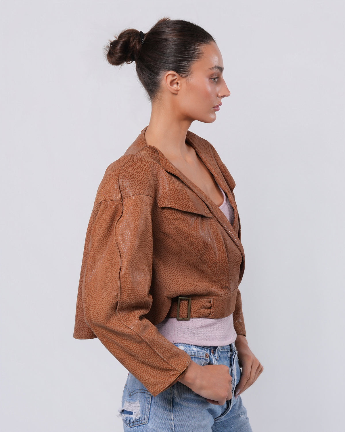 Embossed Leather Jacket