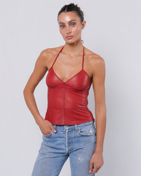 Leather Halter Top