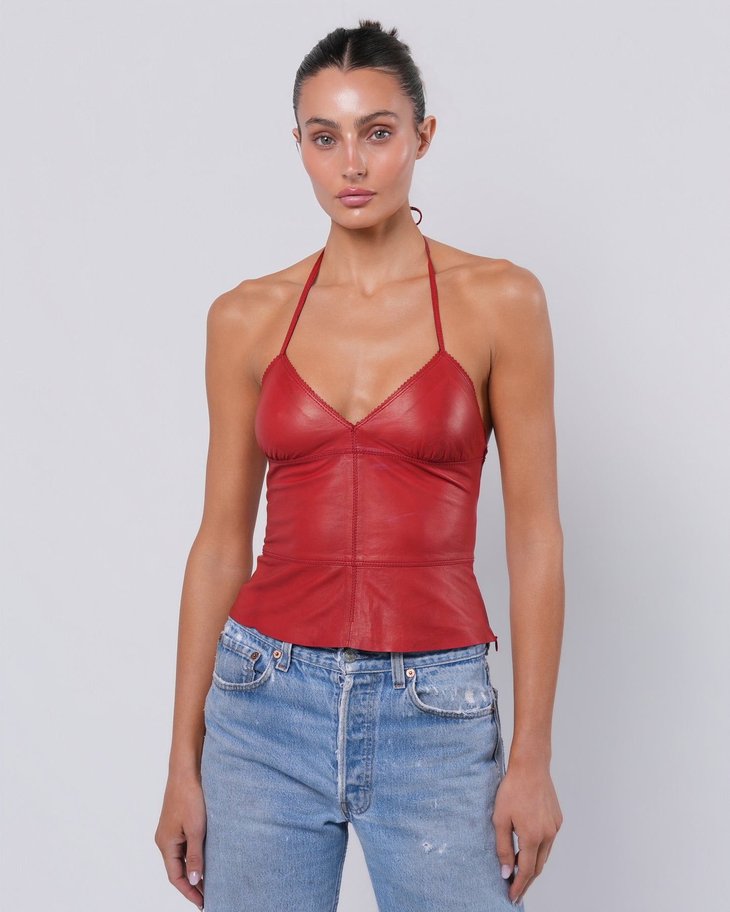 Leather Halter Top