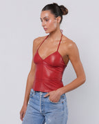 Leather Halter Top