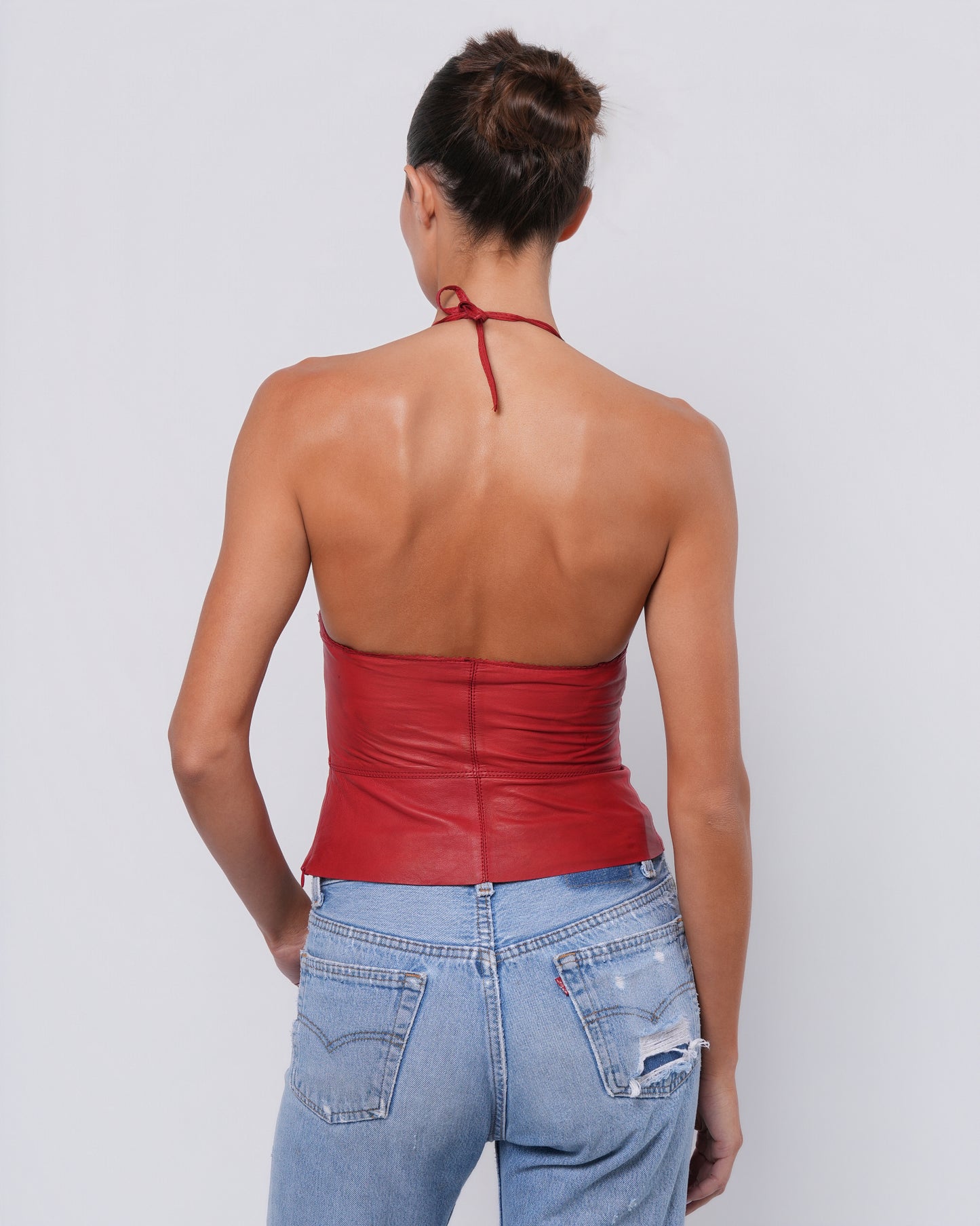 Leather Halter Top