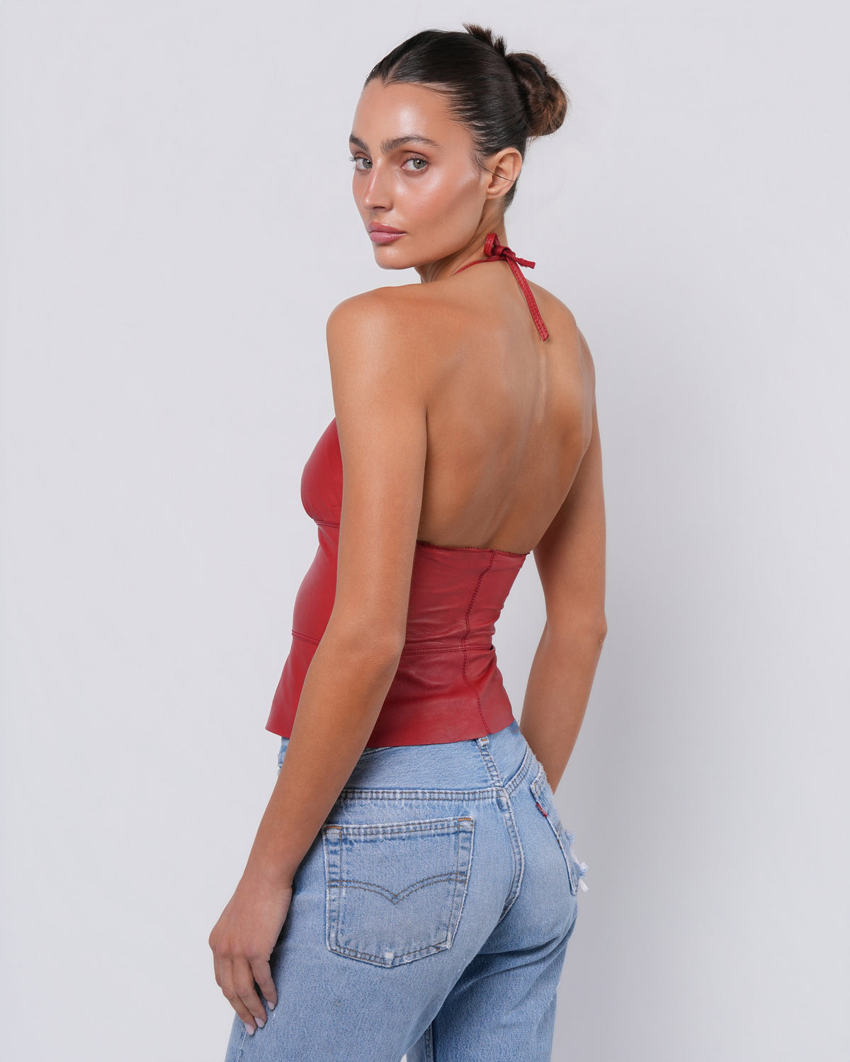 Leather Halter Top