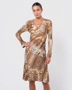 2000s Leopard Print Dress With Chain Detail