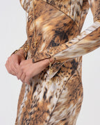 2000s Leopard Print Dress With Chain Detail
