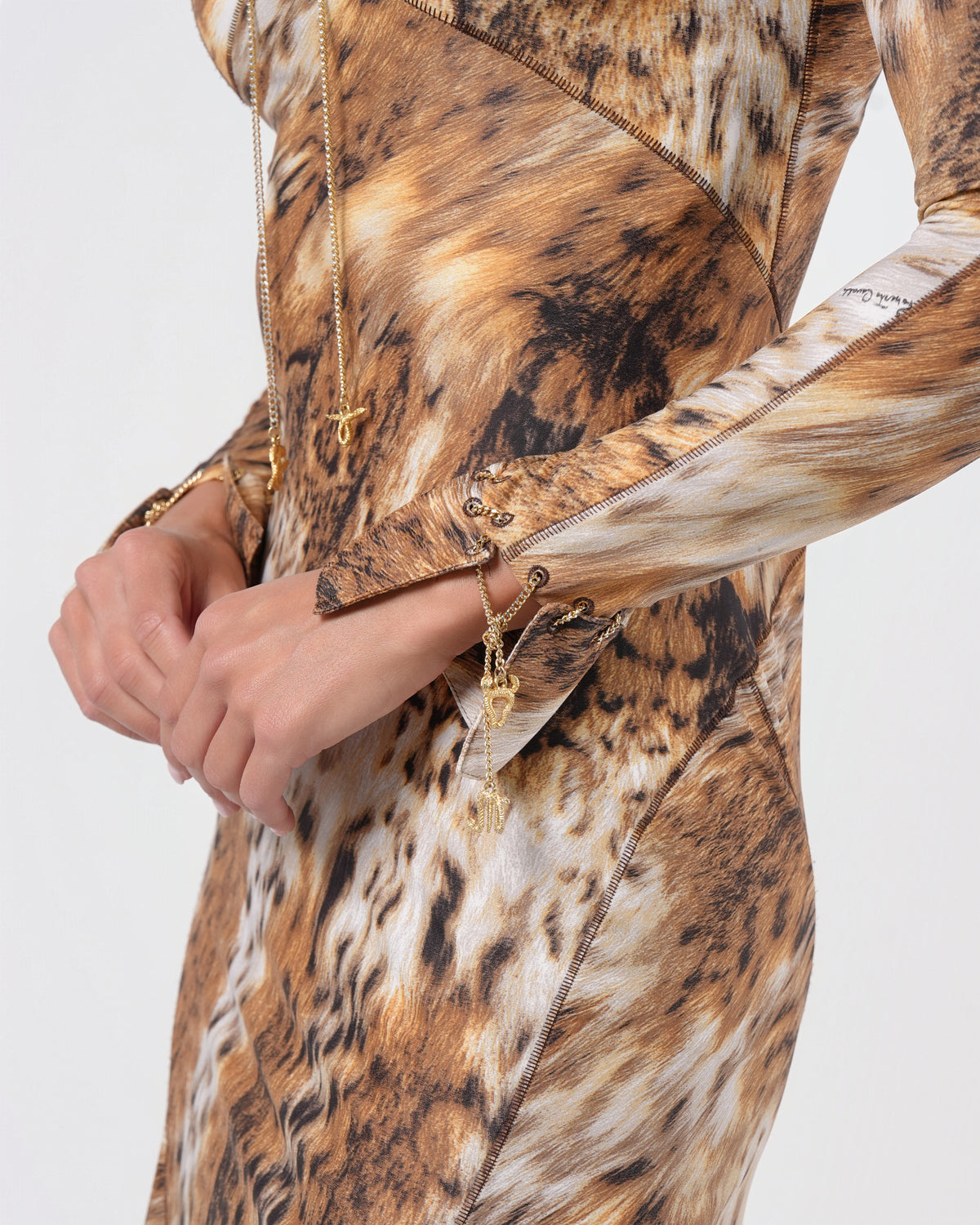 2000s Leopard Print Dress With Chain Detail