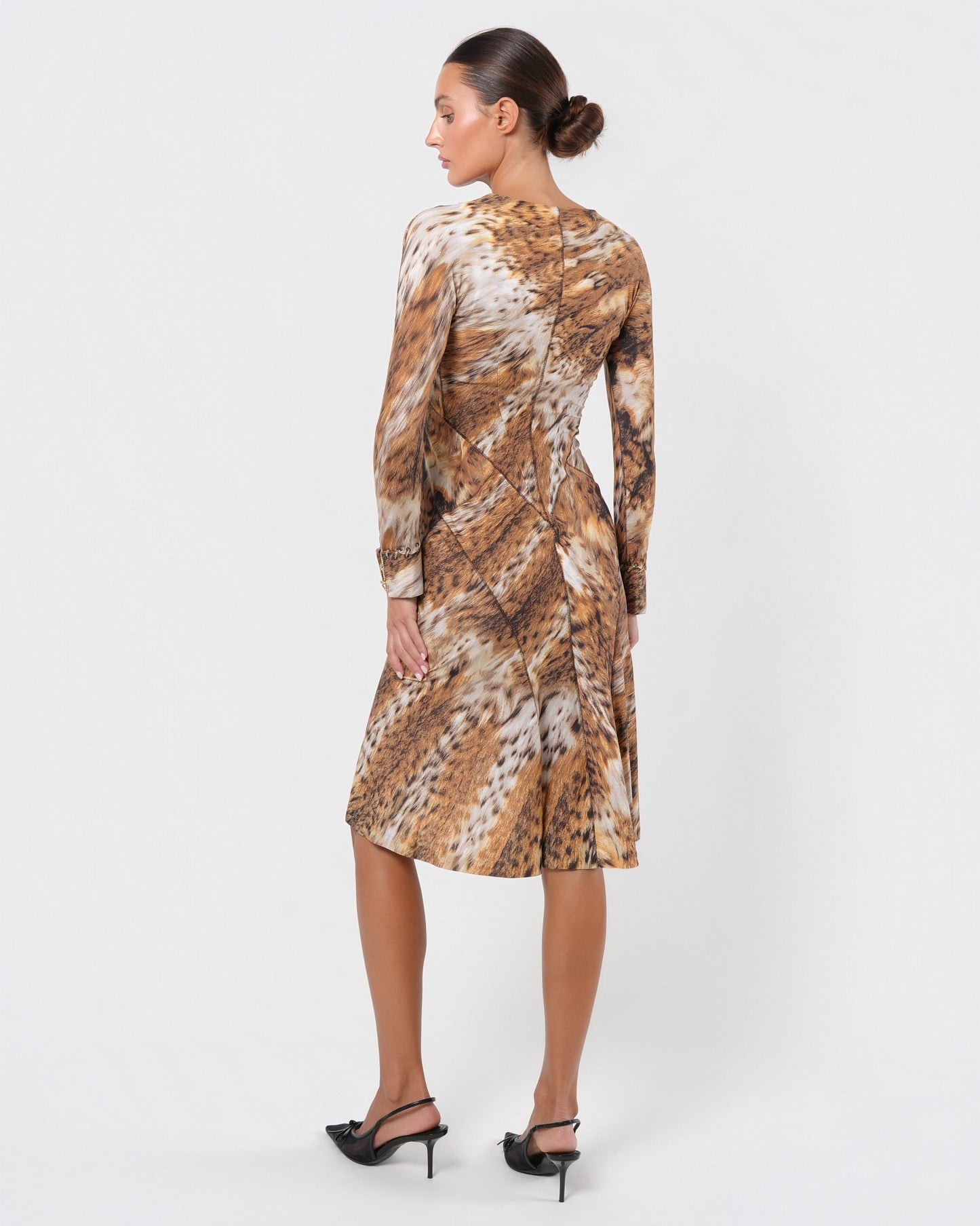2000s Leopard Print Dress With Chain Detail