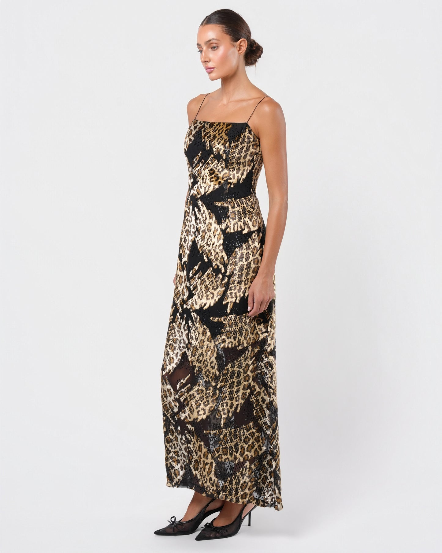 1990s Silk and Devore Velvet Cheetah Gown