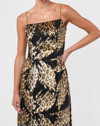 1990s Silk and Devore Velvet Cheetah Gown