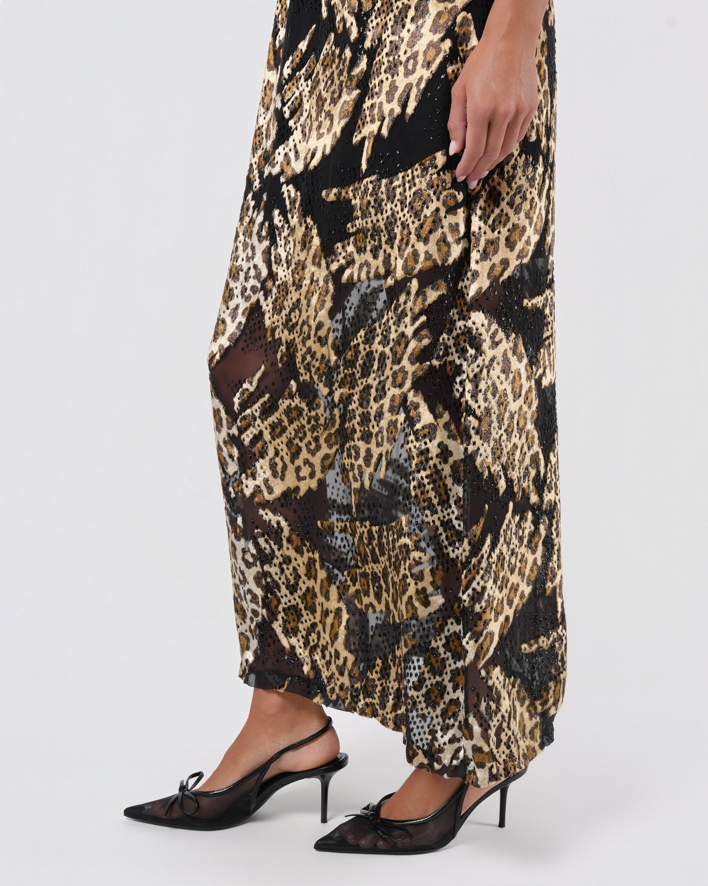 1990s Silk and Devore Velvet Cheetah Gown