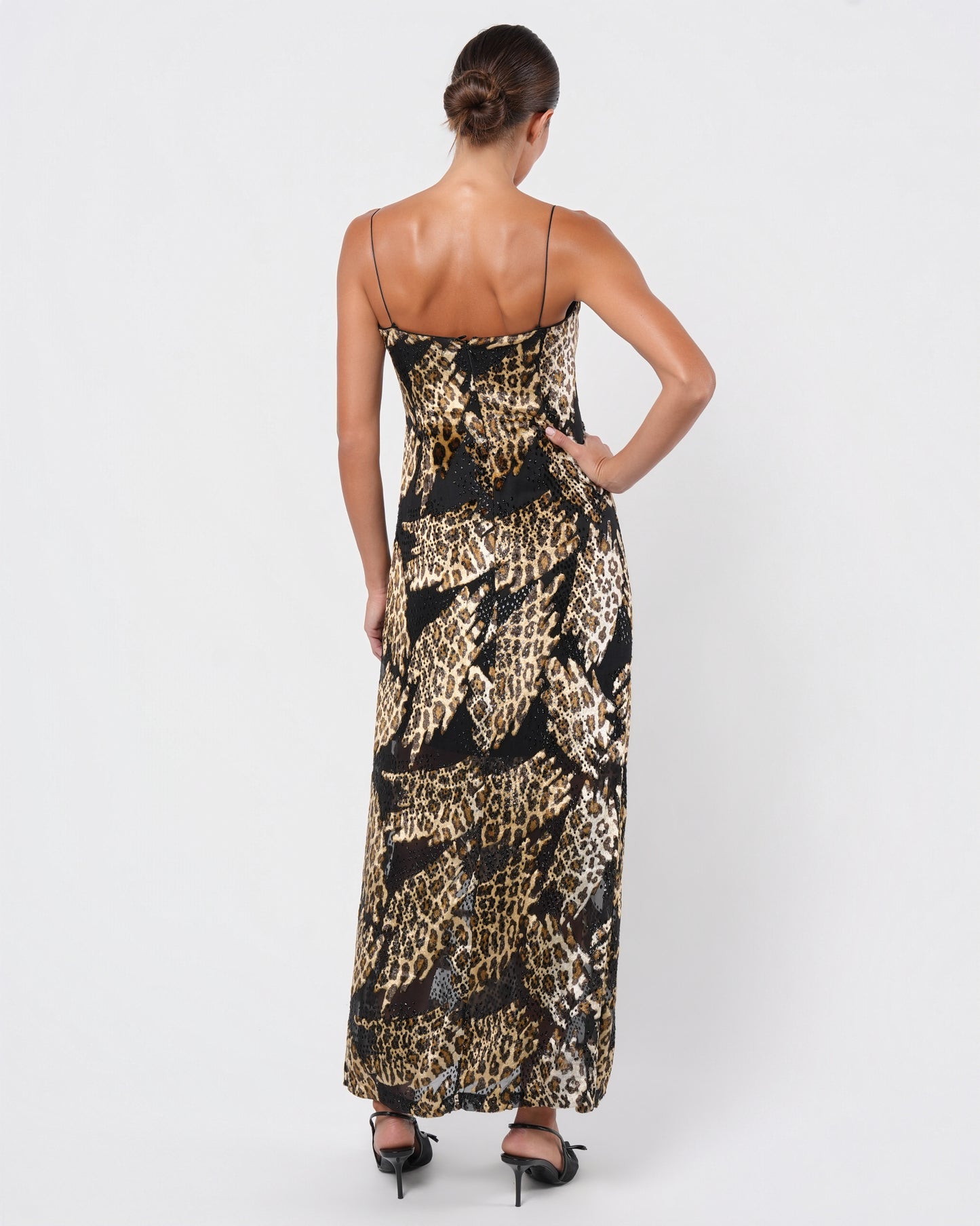 1990s Silk and Devore Velvet Cheetah Gown