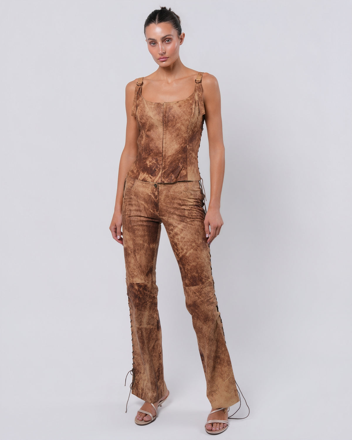 Leather Lace Up Set