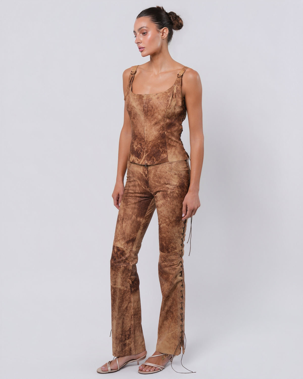 Leather Lace Up Set