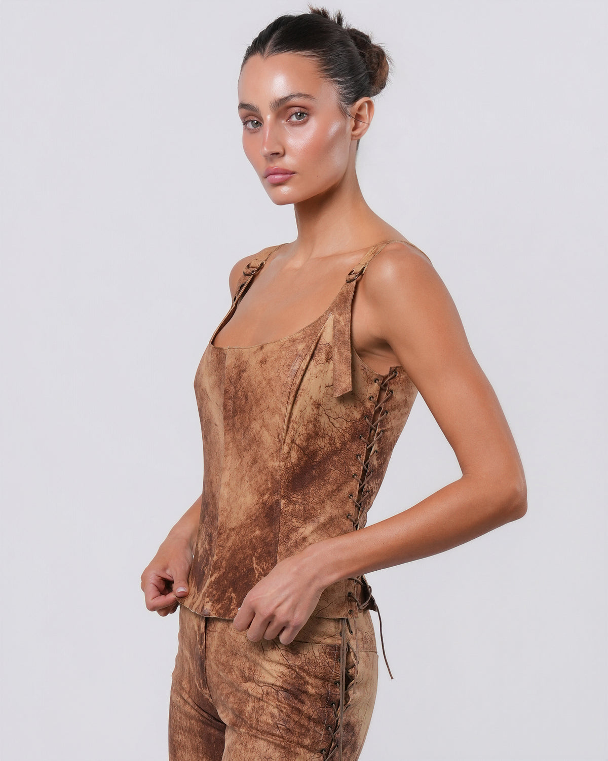 Leather Lace Up Set