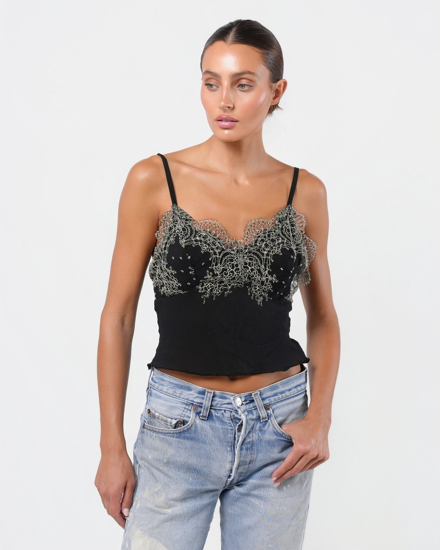 Silk And Lace Top