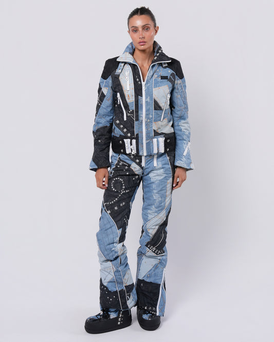 FW 2004 Trompe L'Oeil Denim Print Ski Set
