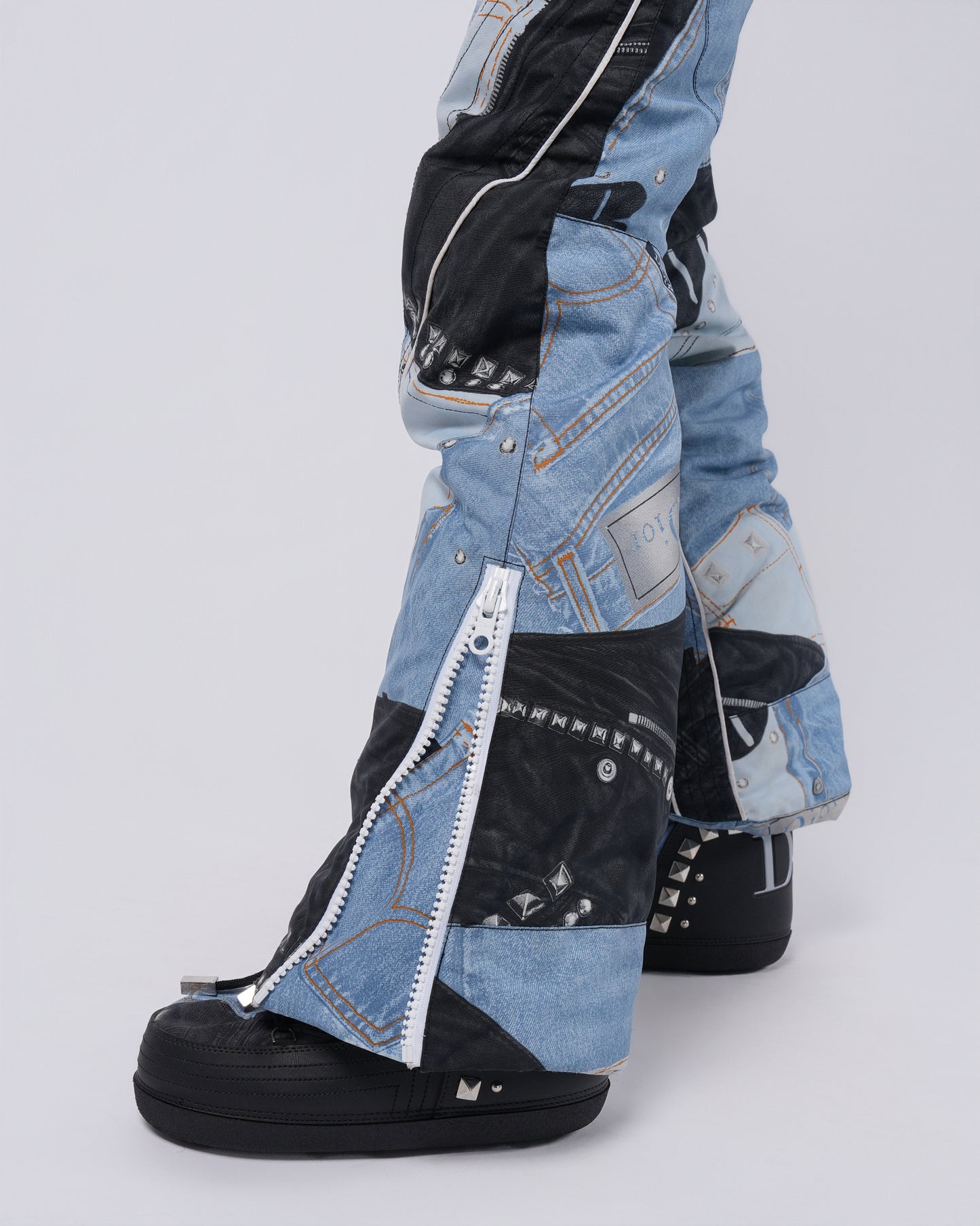 FW 2004 Trompe L'Oeil Denim Print Ski Set