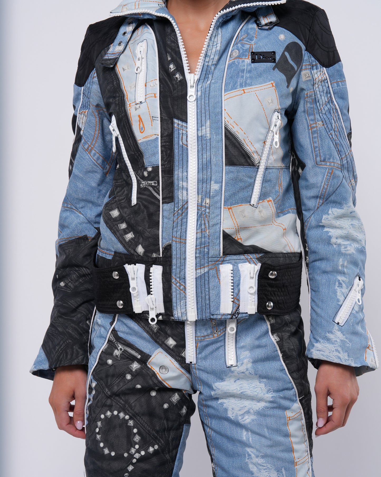 FW 2004 Trompe L'Oeil Denim Print Ski Set
