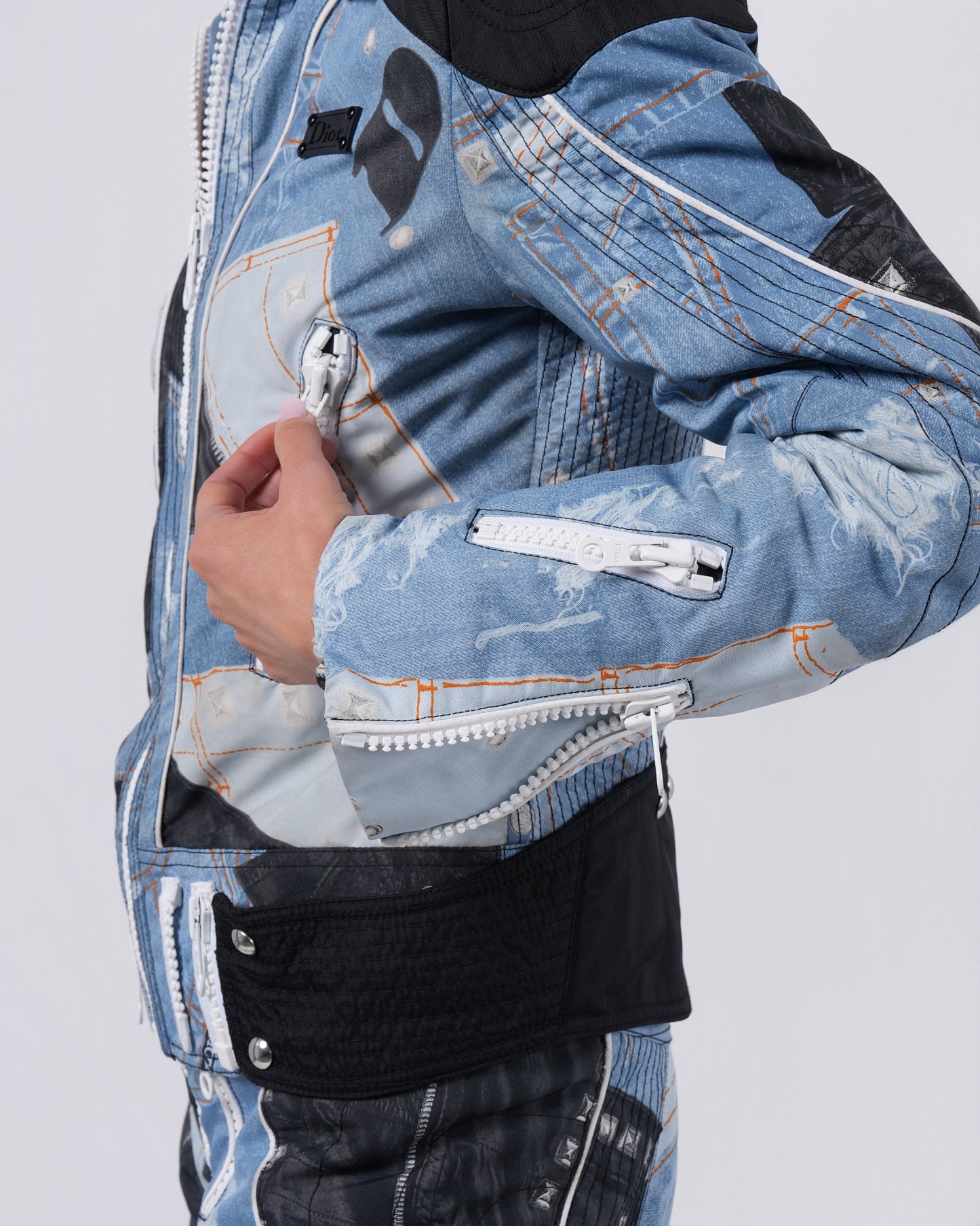 FW 2004 Trompe L'Oeil Denim Print Ski Set