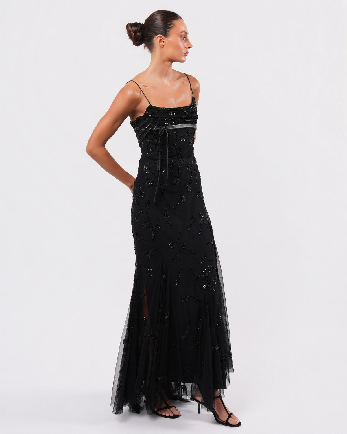 Beaded Tulle Gown