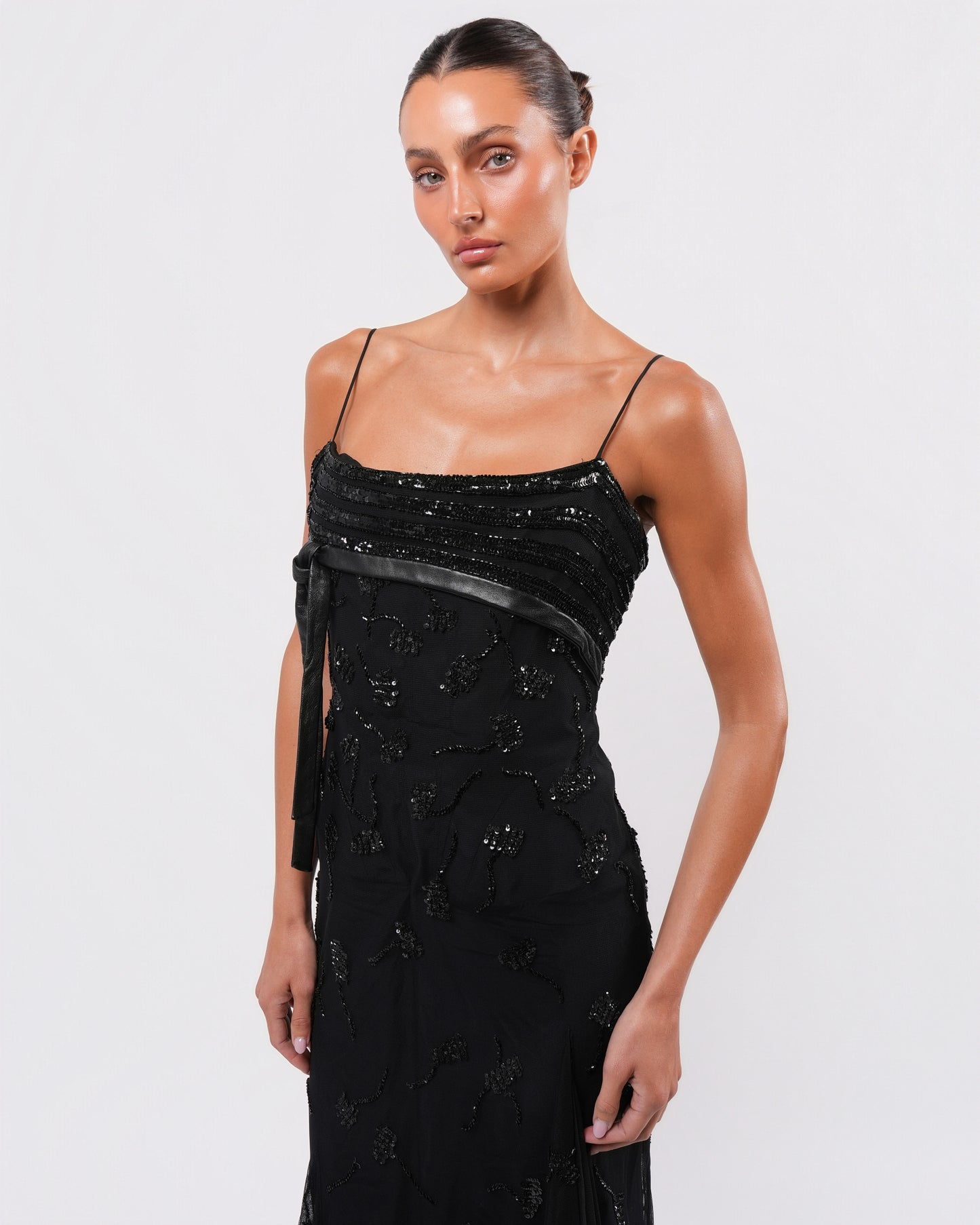 Beaded Tulle Gown