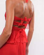SS 2007 Pleated Silk Chiffon Gown With Open Back