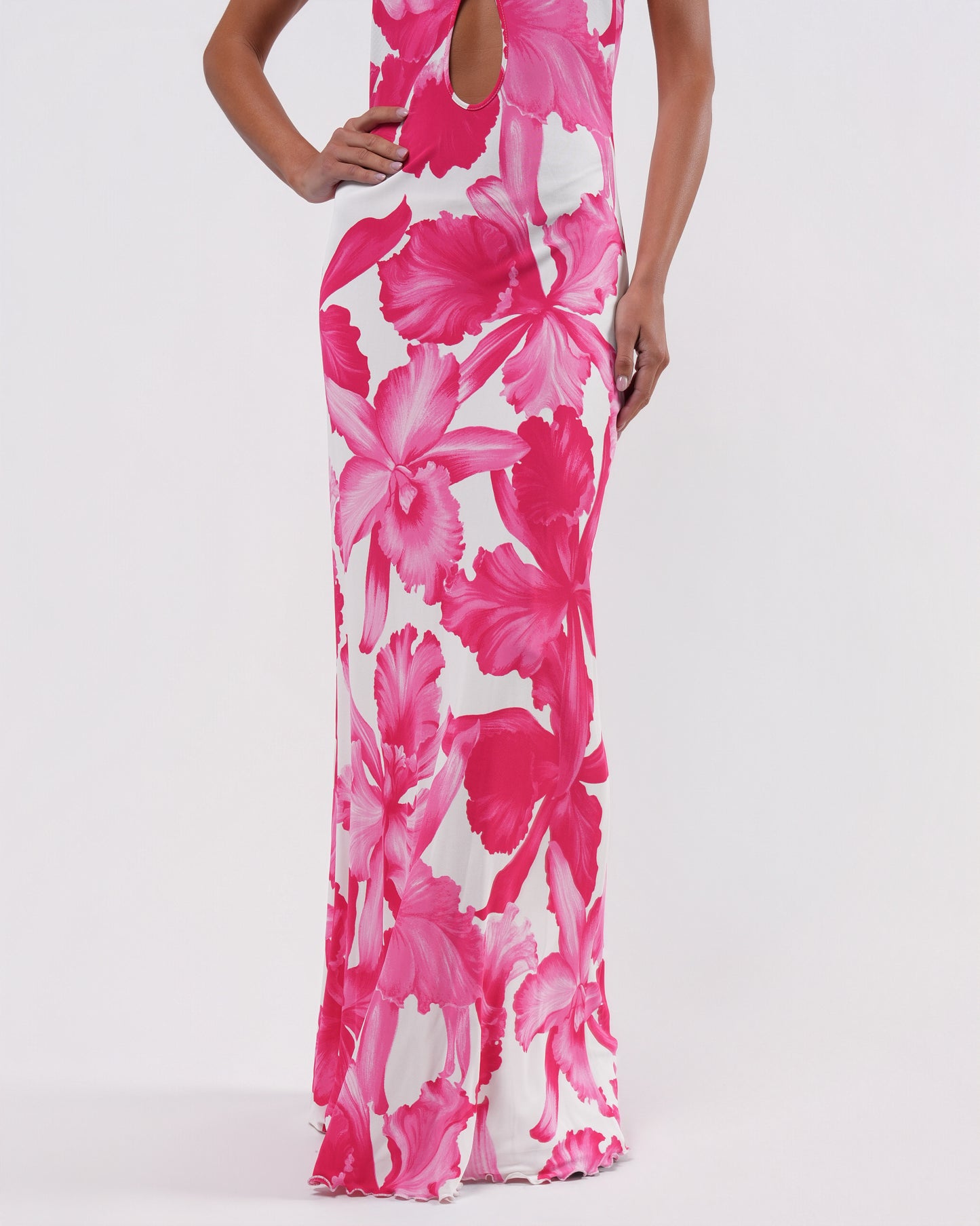 SS 2004 Pink Floral Runway Gown