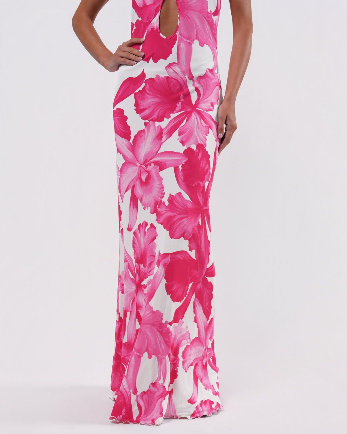 SS 2004 Pink Floral Runway Gown