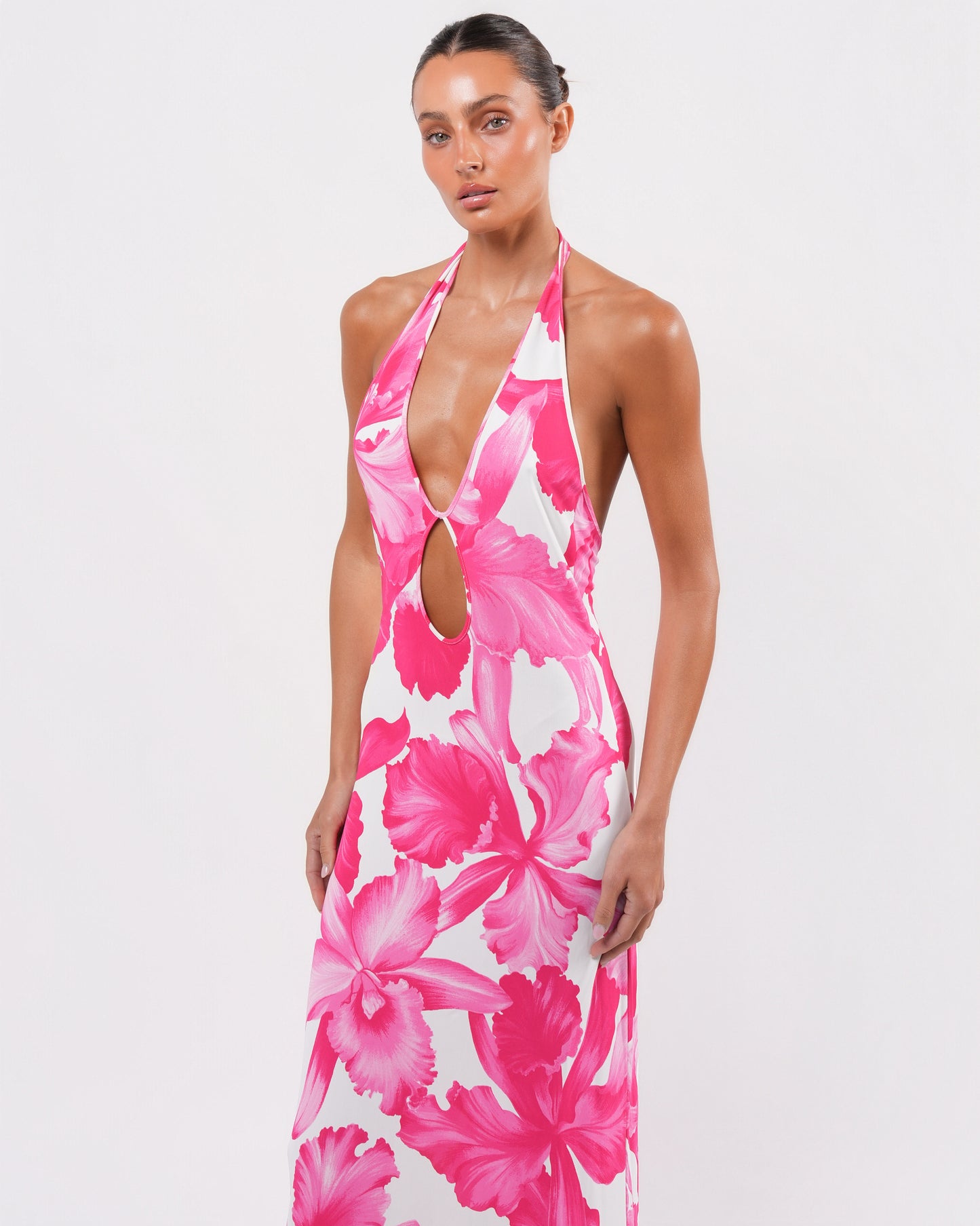 SS 2004 Pink Floral Runway Gown