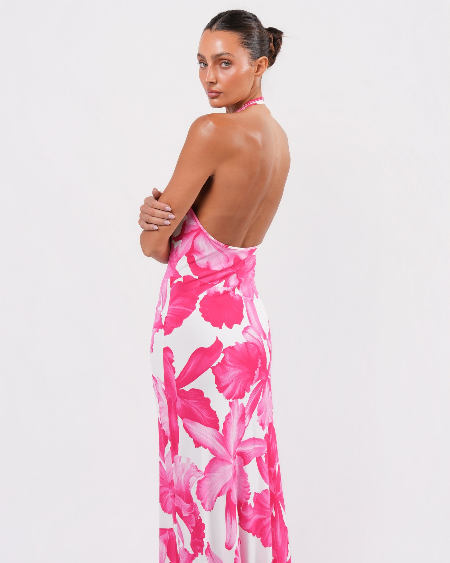SS 2004 Pink Floral Runway Gown