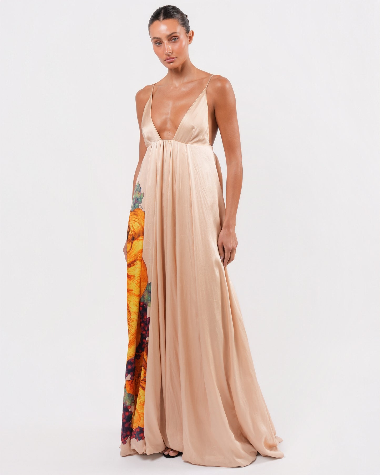SS 2008 Silk Runway Gown With Floral Motif
