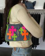 Denim Cross Patch Chicken Nugget Bag