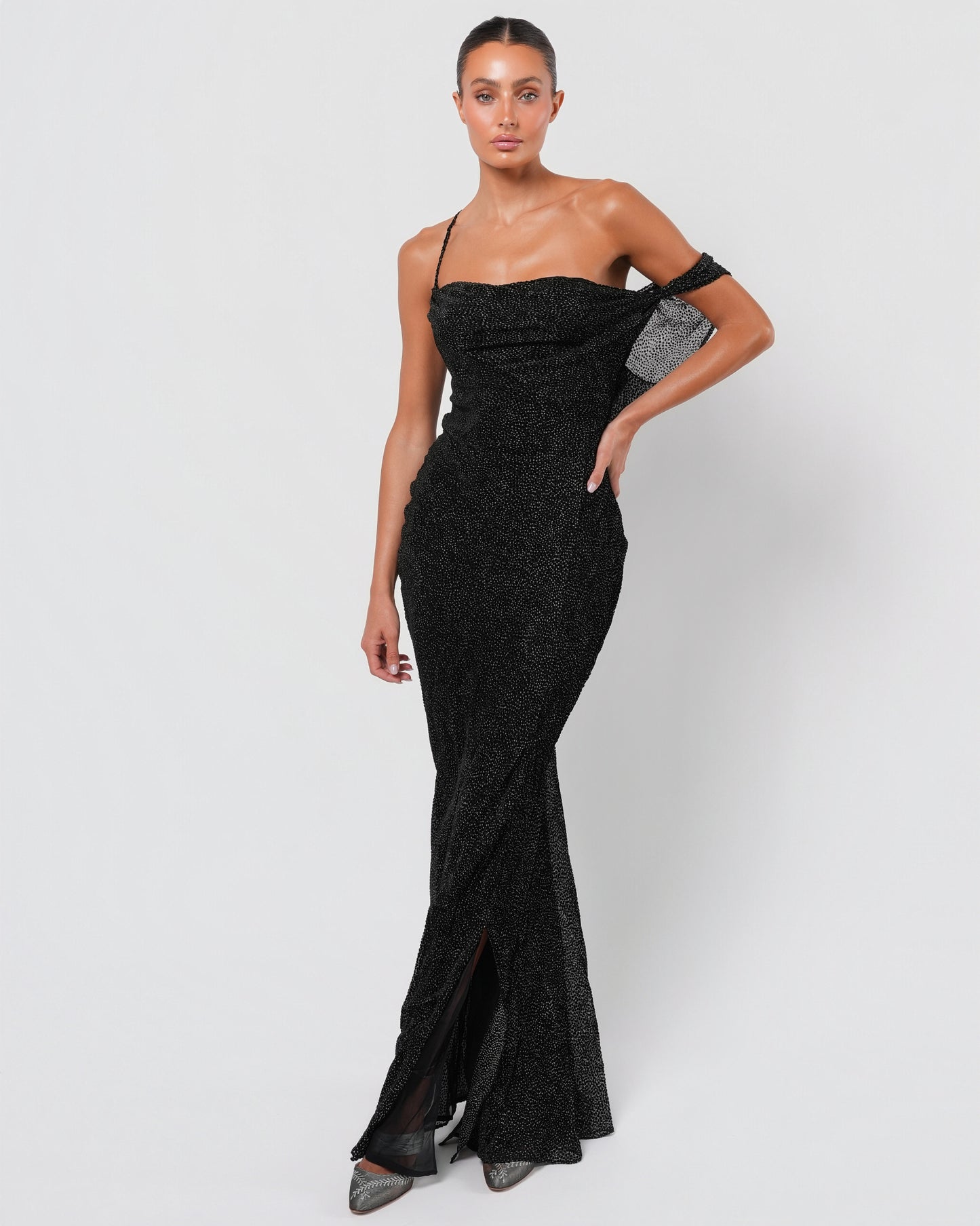 Early 2000s Velvet Devore Gown