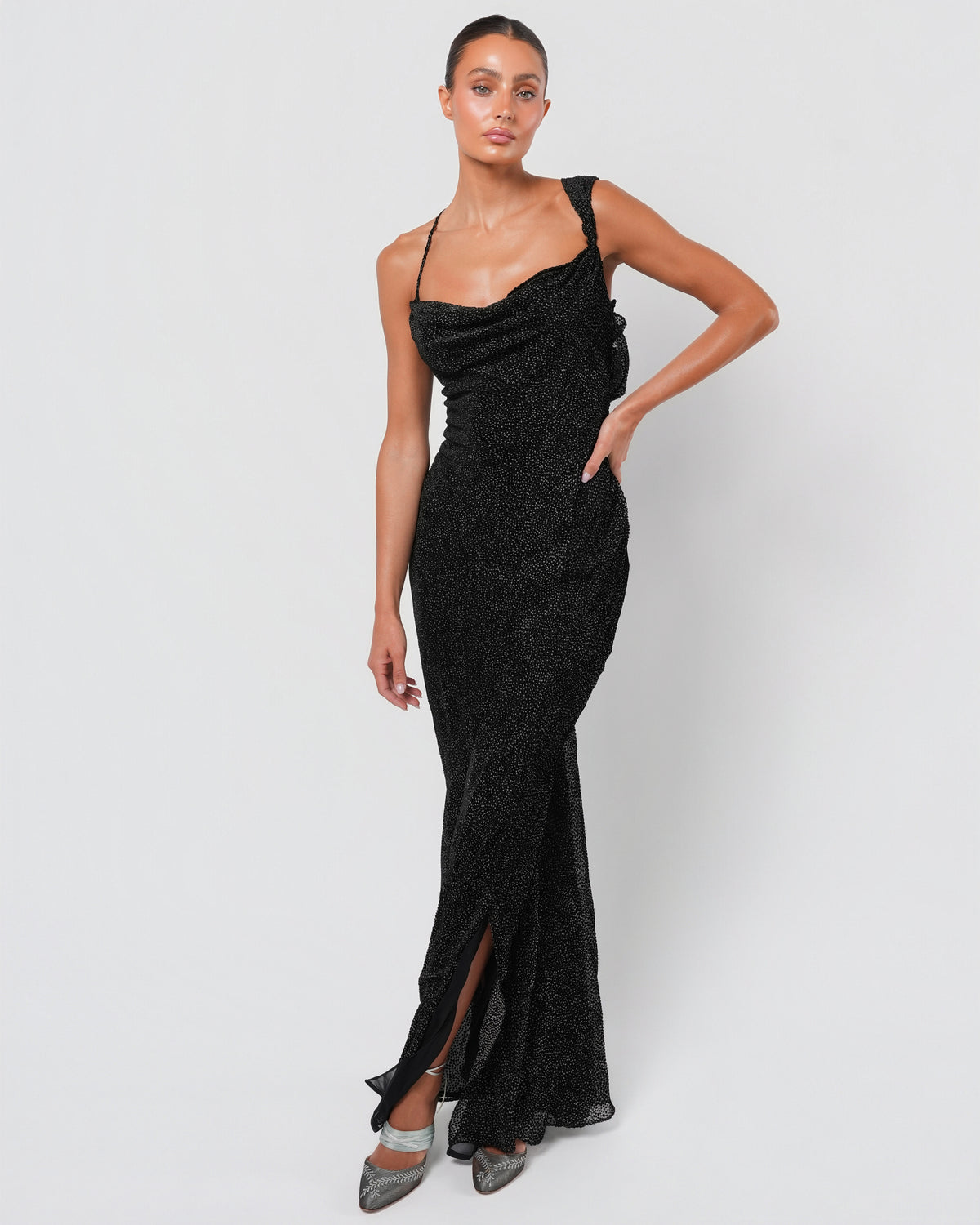 Early 2000s Velvet Devore Gown