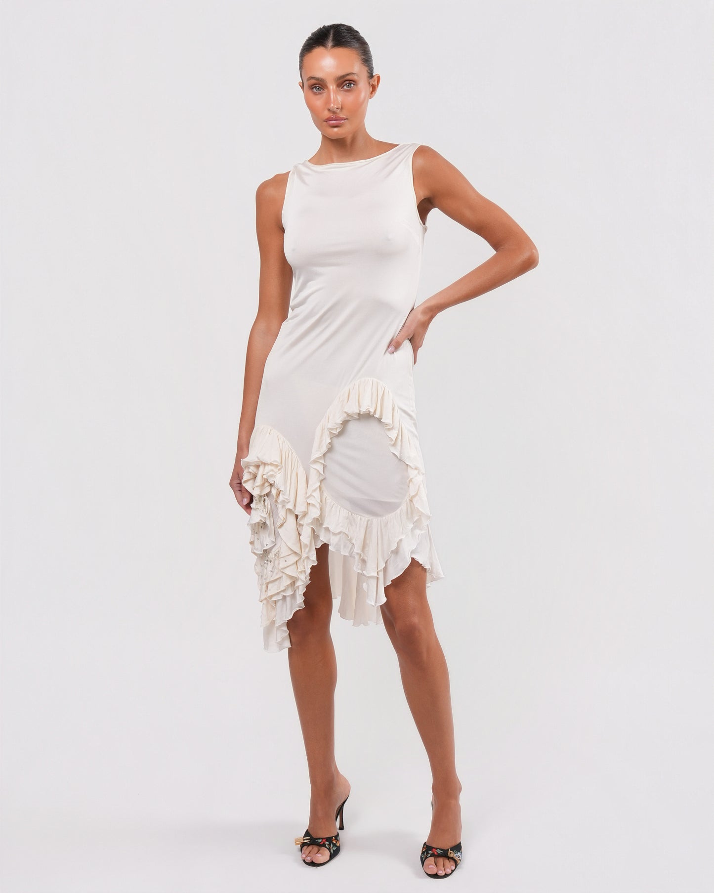 C. 2006 Ruffled Dress with Sequin Detail