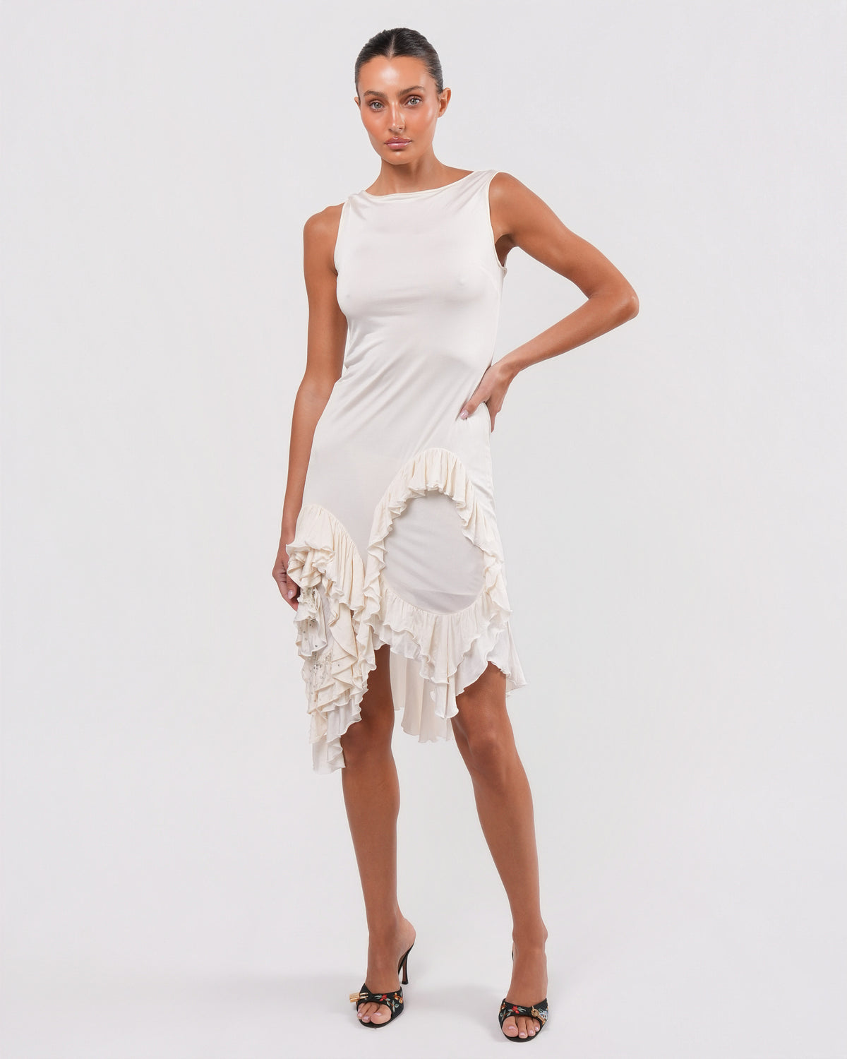 C. 2006 Ruffled Dress with Sequin Detail