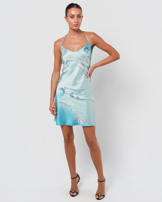 SS 1999 Silk Slip Dress with Gold Detail