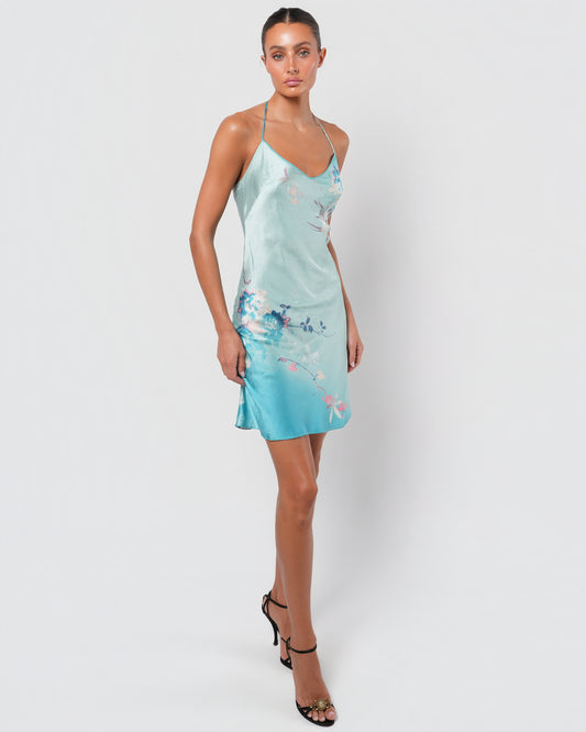 SS 1999 Silk Slip Dress with Gold Detail