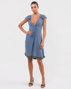 2000s Jeweled Silk Dress