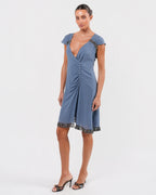2000s Jeweled Silk Dress