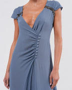 2000s Jeweled Silk Dress