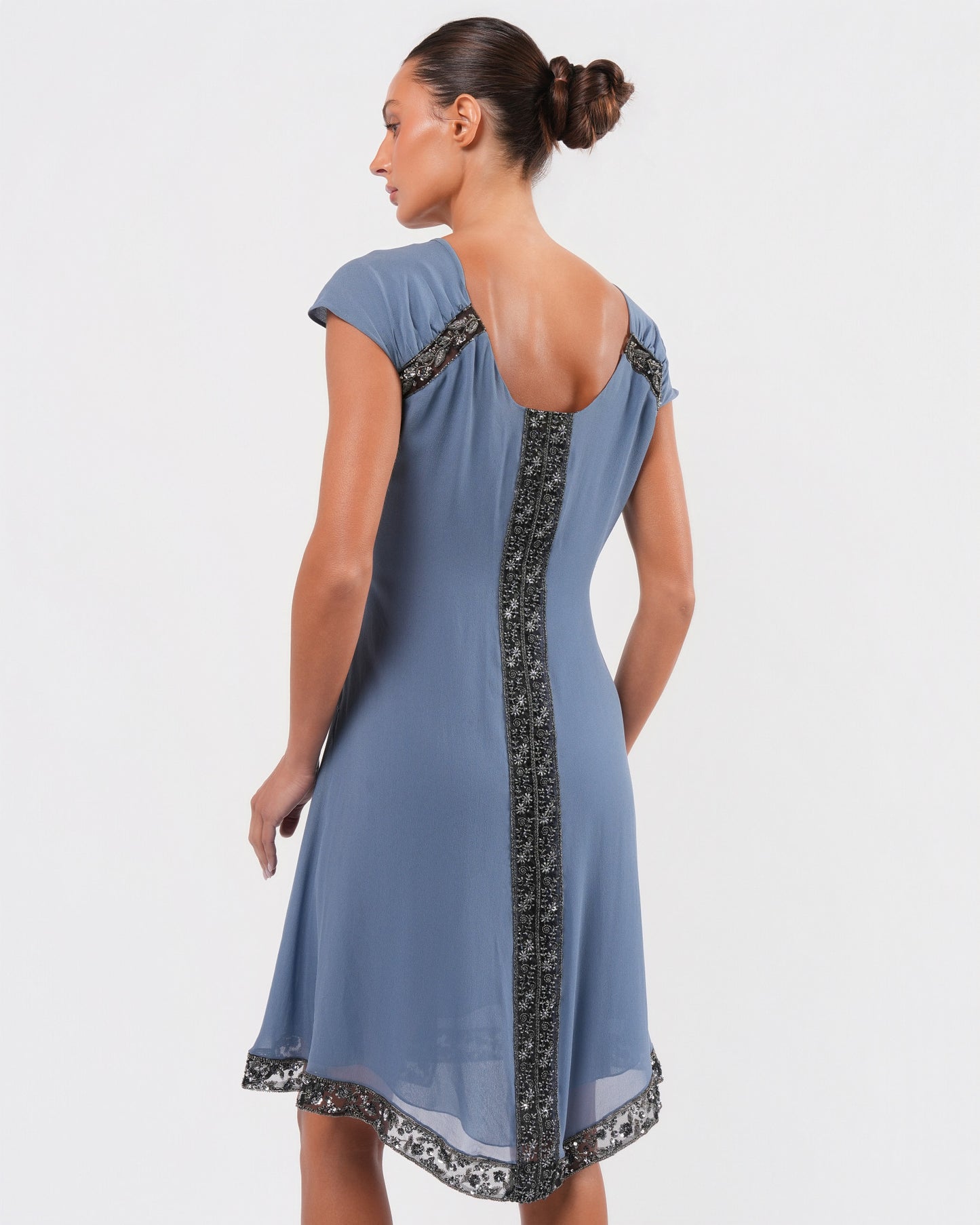 2000s Jeweled Silk Dress Justin Reed 2000s Jeweled Silk Dress Justin Reed