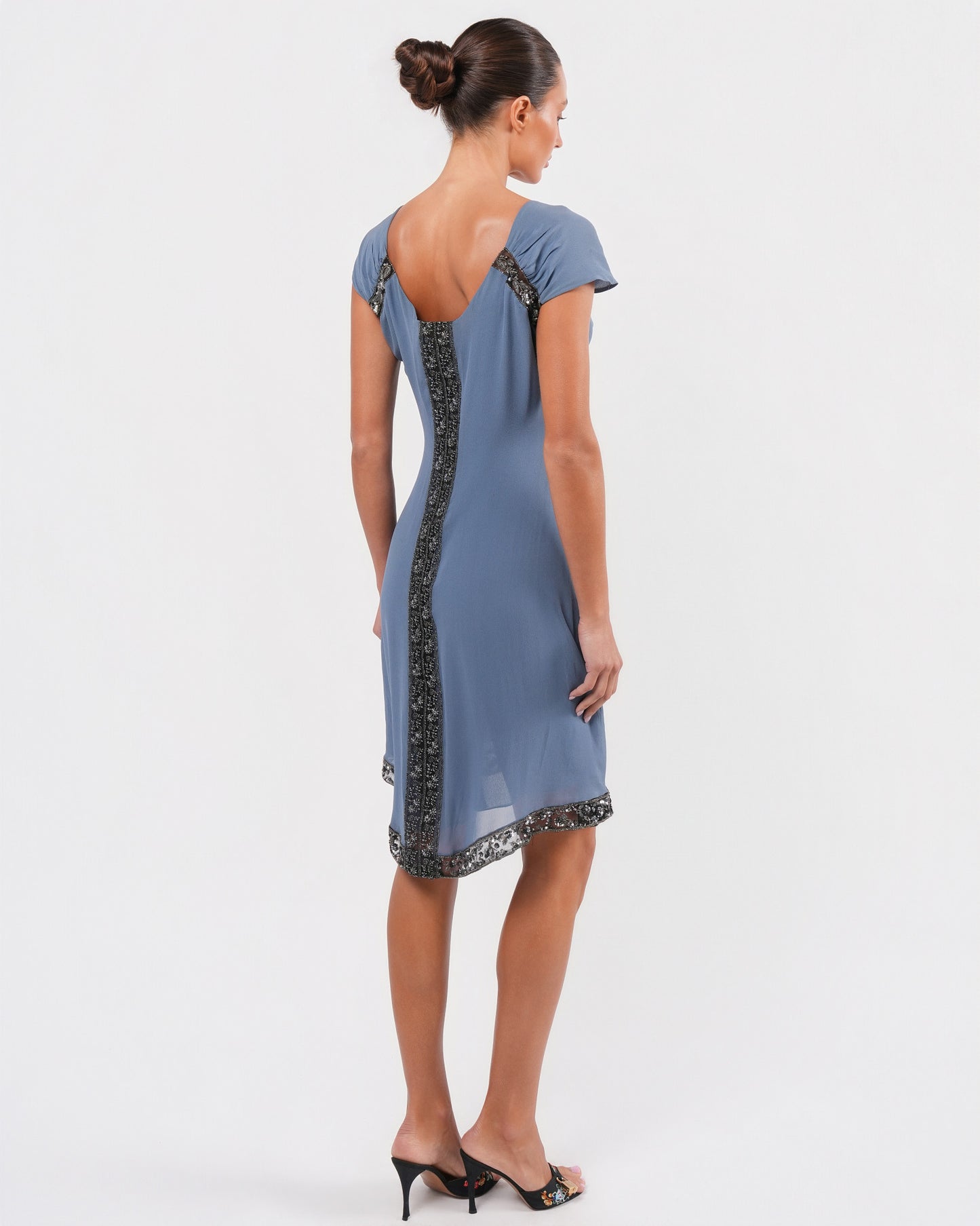 2000s Jeweled Silk Dress Justin Reed 2000s Jeweled Silk Dress Justin Reed