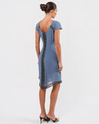2000s Jeweled Silk Dress