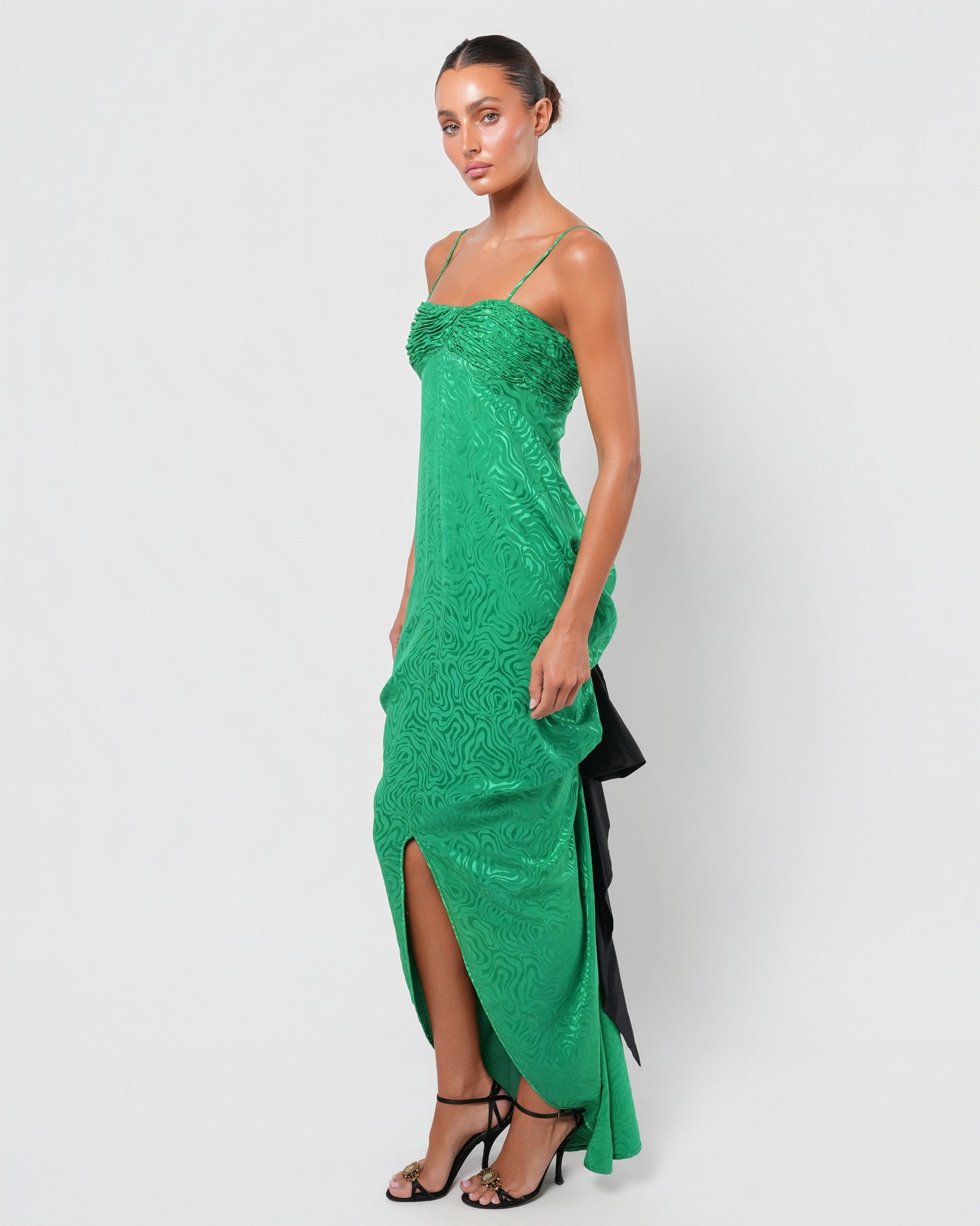 SS 1985 Bow Embellished Runway Gown
