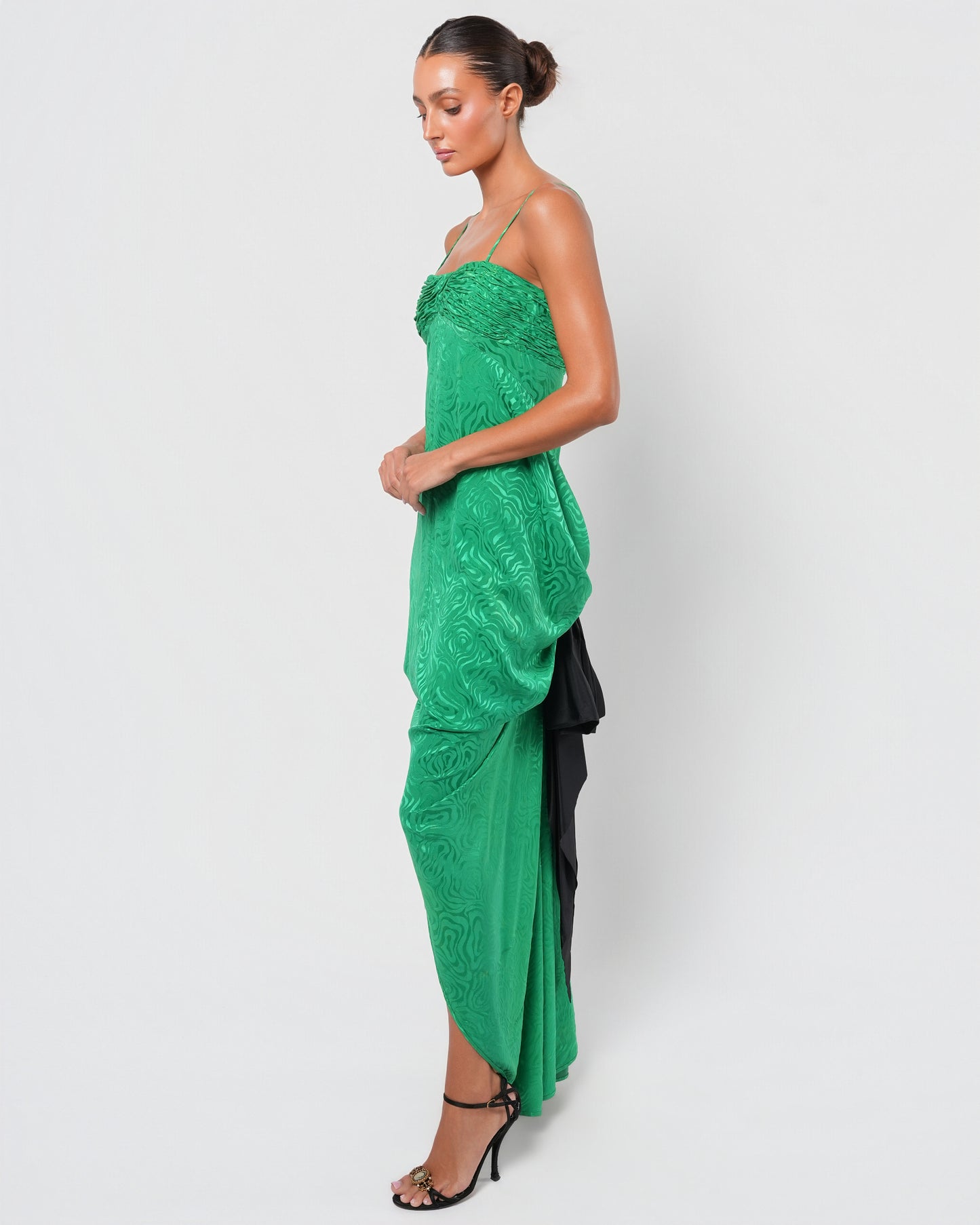 SS 1985 Bow Embellished Runway Gown