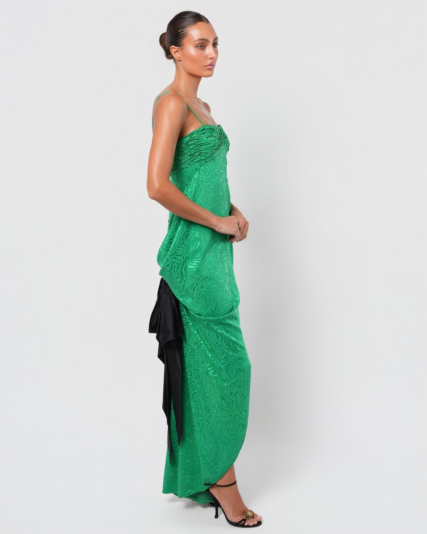 SS 1985 Bow Embellished Runway Gown