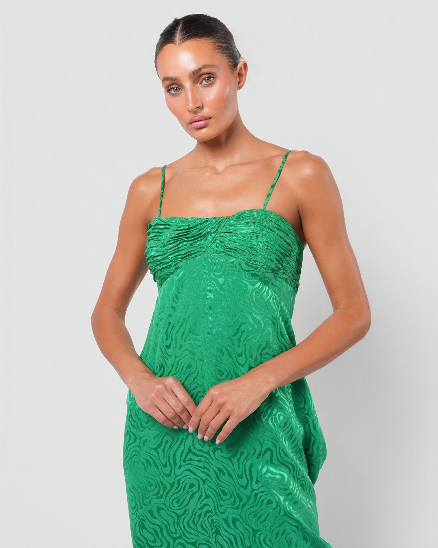 SS 1985 Bow Embellished Runway Gown