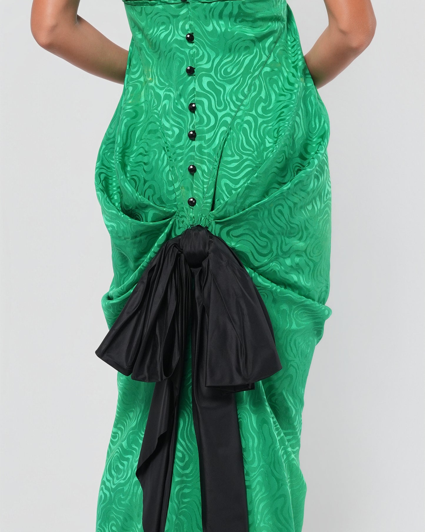 SS 1985 Bow Embellished Runway Gown